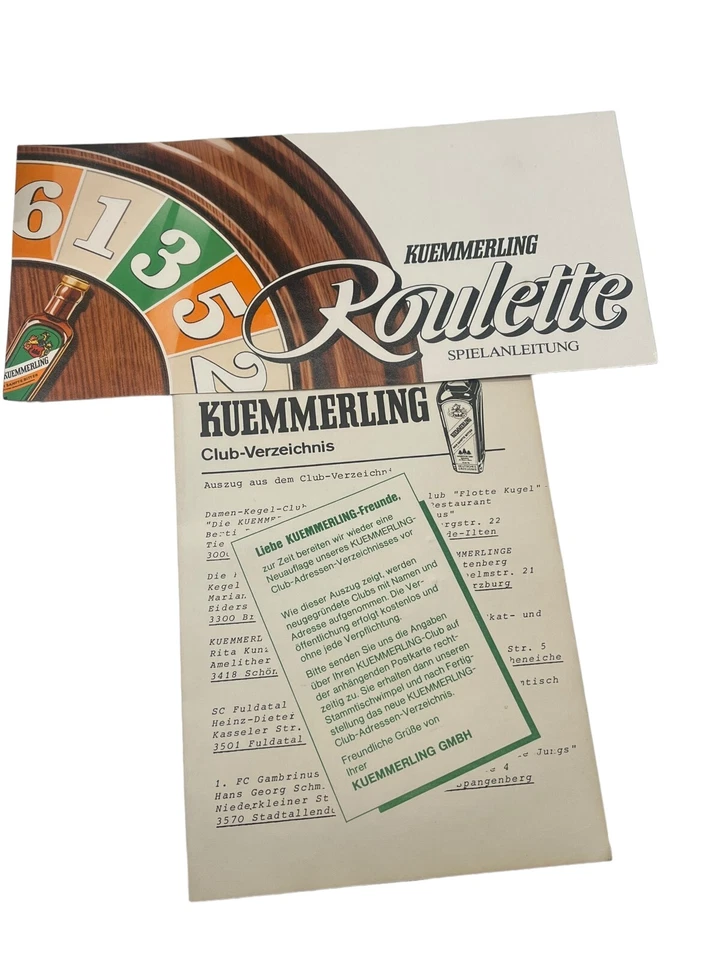 Kuemmerling Roulette Trinkspiel Würfelspiel mit Club Verzeichnis Kochschürze - Bild 3 von 4
