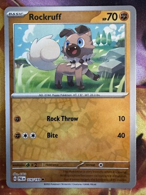 Pokémon TCG Rockruff SV02: Paldea Evolved 116/193 Reverse Holo Common