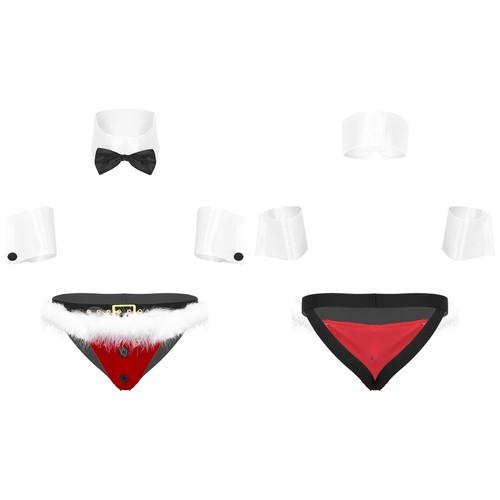 Mens Christmas Gentleman Santa Costume Outfits Lingerie Suit Underwear Clubwear - Picture 15 of 108