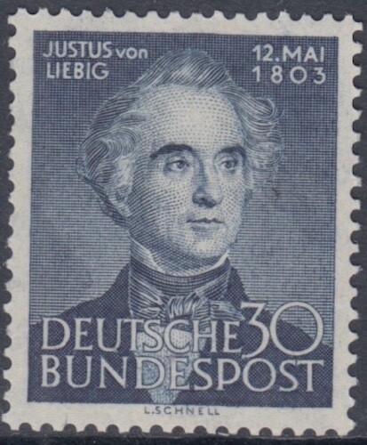 ALEMANIA Sc # 695 CPL MNH, 150a ANN DEL NACIMIENTO de JUSTUS VON LIEBIG, QUÍMICO - Imagen 1 de 1