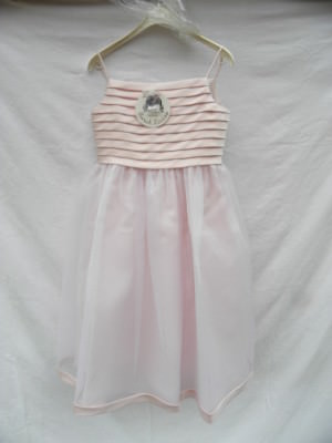 NWT Sarah Louise Girl's Elegant Pink Satin Dress w/Folds & Beaded Design  Sz. 8y | eBay