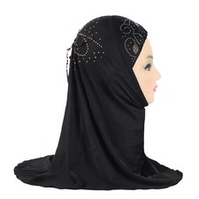 Kids Girls 2-6Y One Piece Hijab Muslim Headscarf Instant Shawl Wrap Turban Niqab