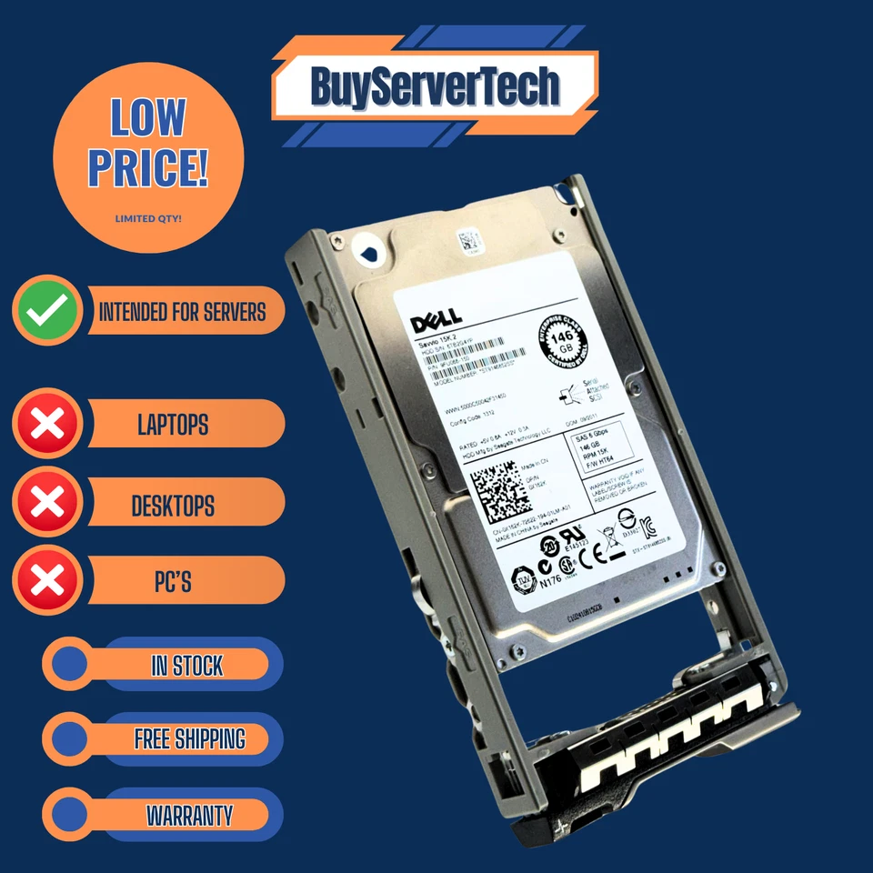 *LOTS* Dell X162K /Seagate ST9146852SS 146GB 15k SAS 6G HDD 2.5in 6Gbps W/CADDY - Image 2 of 4