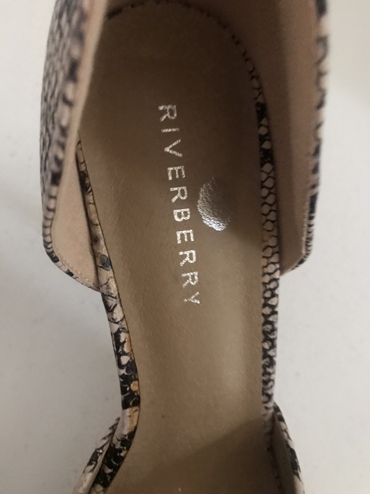 Riverberry Women's Size 8 Beige Python 4" High He… - image 7