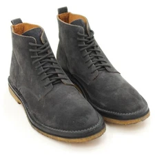 Buttero Gray Suede 8-Hole Lace Up Crepe Rubber Sole Boots EU 44.5 US 11 Italy