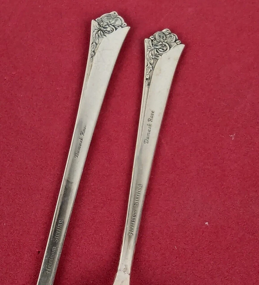 Tenedor de cóctel y limón de plata de ley DAMASK ROSE 2 piezas. por Oneida Heirloom Foto 3 de 4