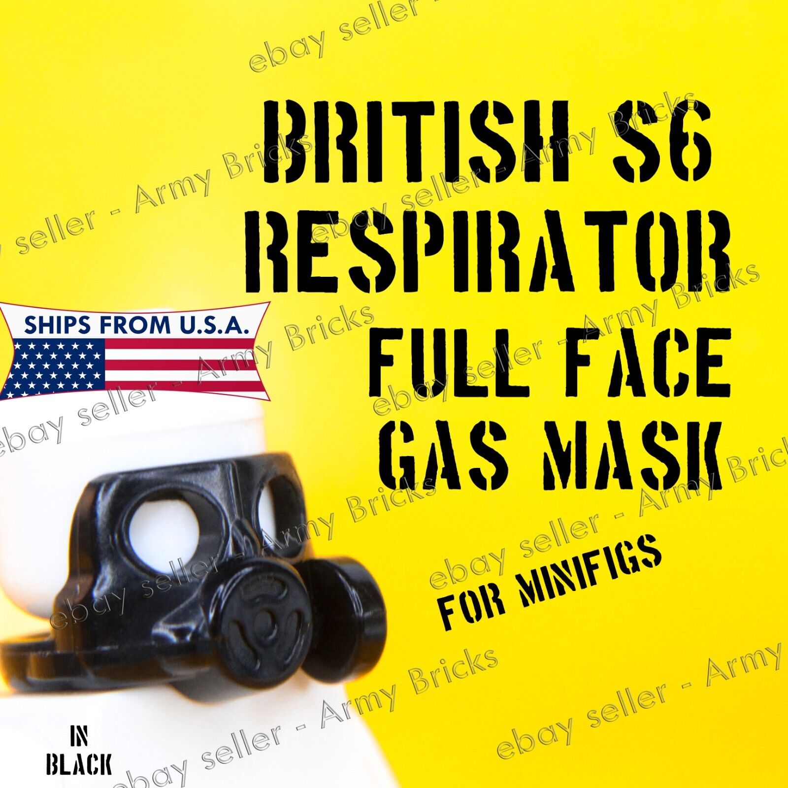 S6 Gas Mask Full Face Military Chemical Warfare Hazard - CUSTOM Brick Weapons