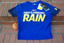 NEW Under Armour Steph Curry 30 TODAY'S FORECAST: RAIN 3's Blue Boy's T-Shirt XS