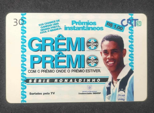 Ronaldinho rookie phone card 1999 Gremio rare