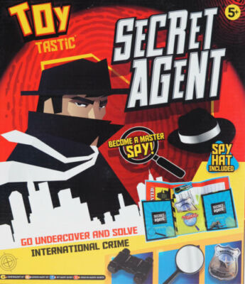 SECRET AGENT SPION SET KINDER SPASS SPIELZEUG VERBRECHEN LÖSEN SPIEL UNDERCOVER WEIHNACHTSGESCHENK MÜTZE NEU