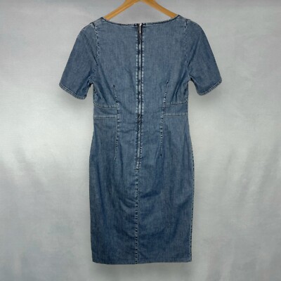 Max Mara Weekend Pretty Denim Stretch Short Sleeve Midi Dress Womens UK 12  | eBay