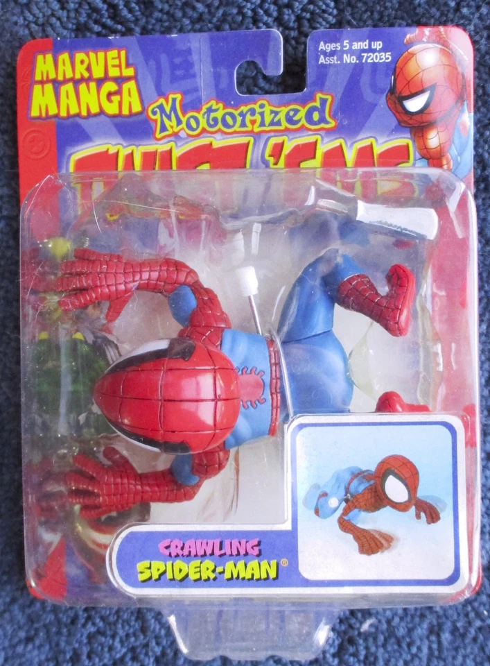 2 Spider-Man Motorizado Twist 'ems Marvel Manga 2003 TOY BIZ Crawling Spider-Man Foto 3 de 3