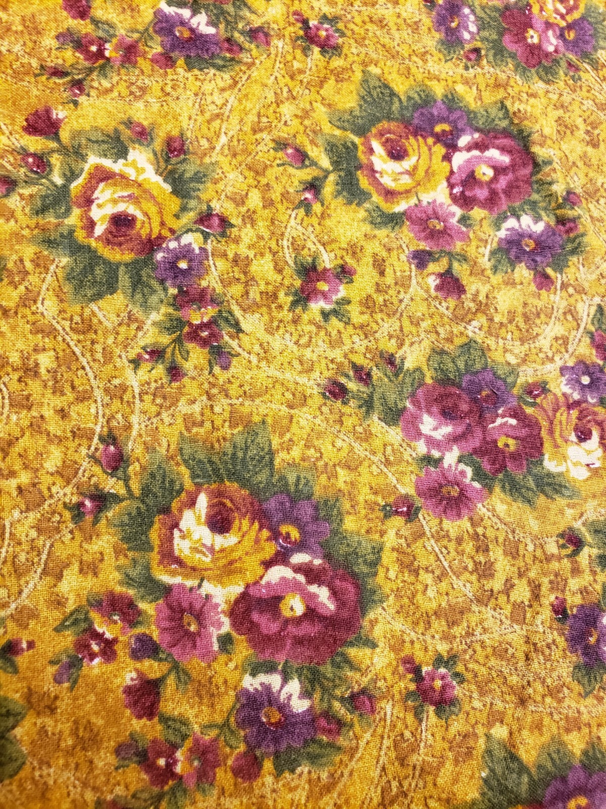 Civil War Victorian style Floral cotton woven Quilting Fabric by the