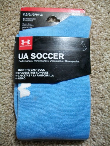 NWT BOYS GIRLS UNDER ARMOUR SOCCER TEAM SPORT OVER THE CALF YLG SOCKS 222 - Picture 3 of 8