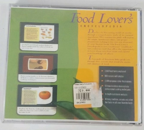 Food Lovers Encyclopedia PC CD ROM Windows 95 Mac - Picture 2 of 5