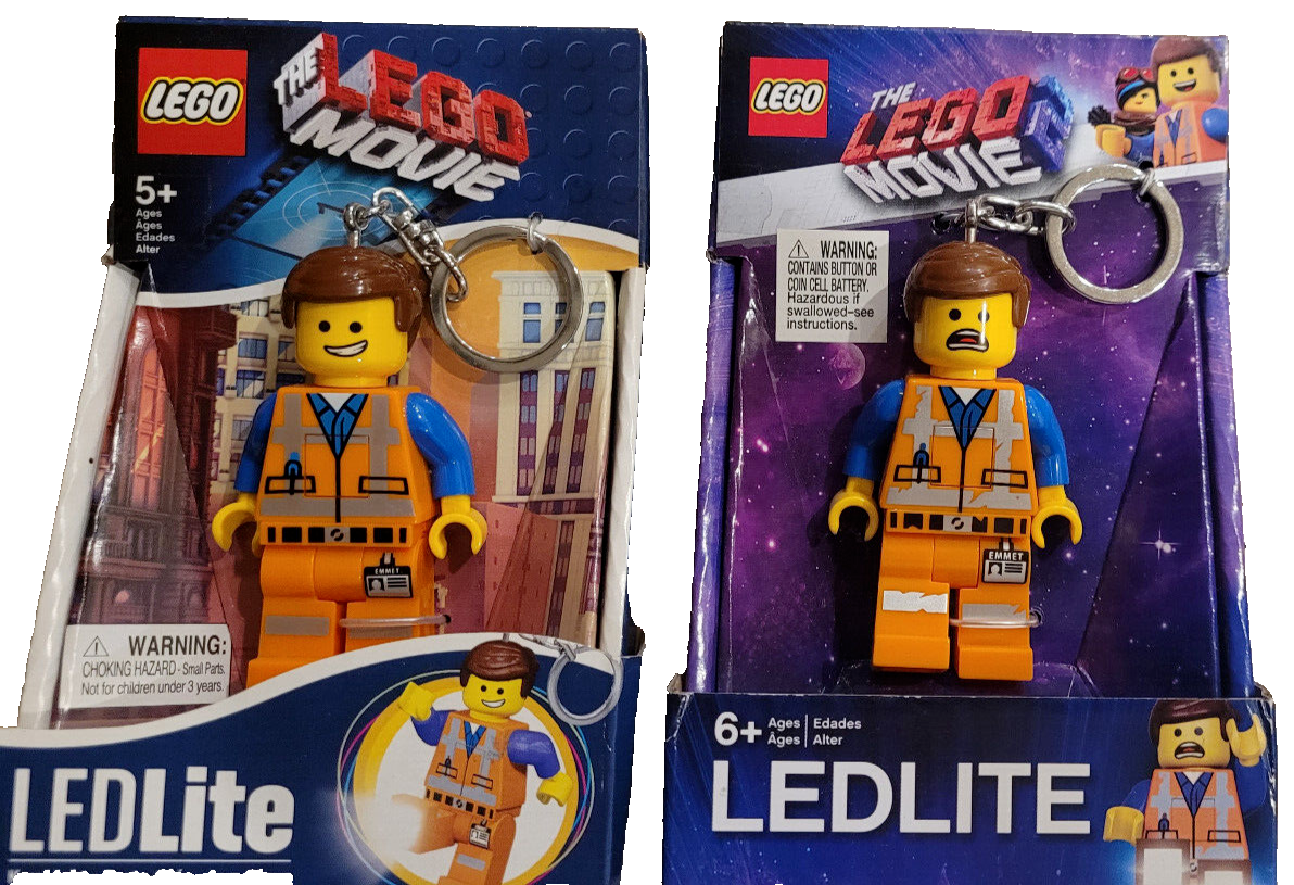 New The Lego Movie Emmet Figure LED LITE KeychainS