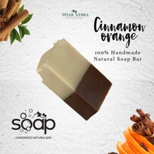 Handmade Cinnamon and Orange Bar Soap Pack , Natural Soap for Men & Women