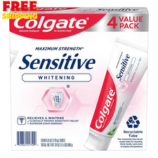 Colgate Sensitive Whitening Toothpaste Gel with Cavity Protection, Mint, 4 pk