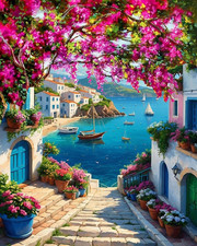 DIY Scenery Paint by Numbers Kit for Adults,Unframed Landscape Paint by Number K