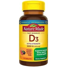 Nature Made Extra Strength Vitamin D3 5000 IU (125 mcg), Vitamin D Supplement...
