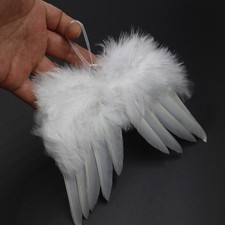 10PC Christmas Tree Decoration Hanging Feather Angel Wings Xmas Ornament White