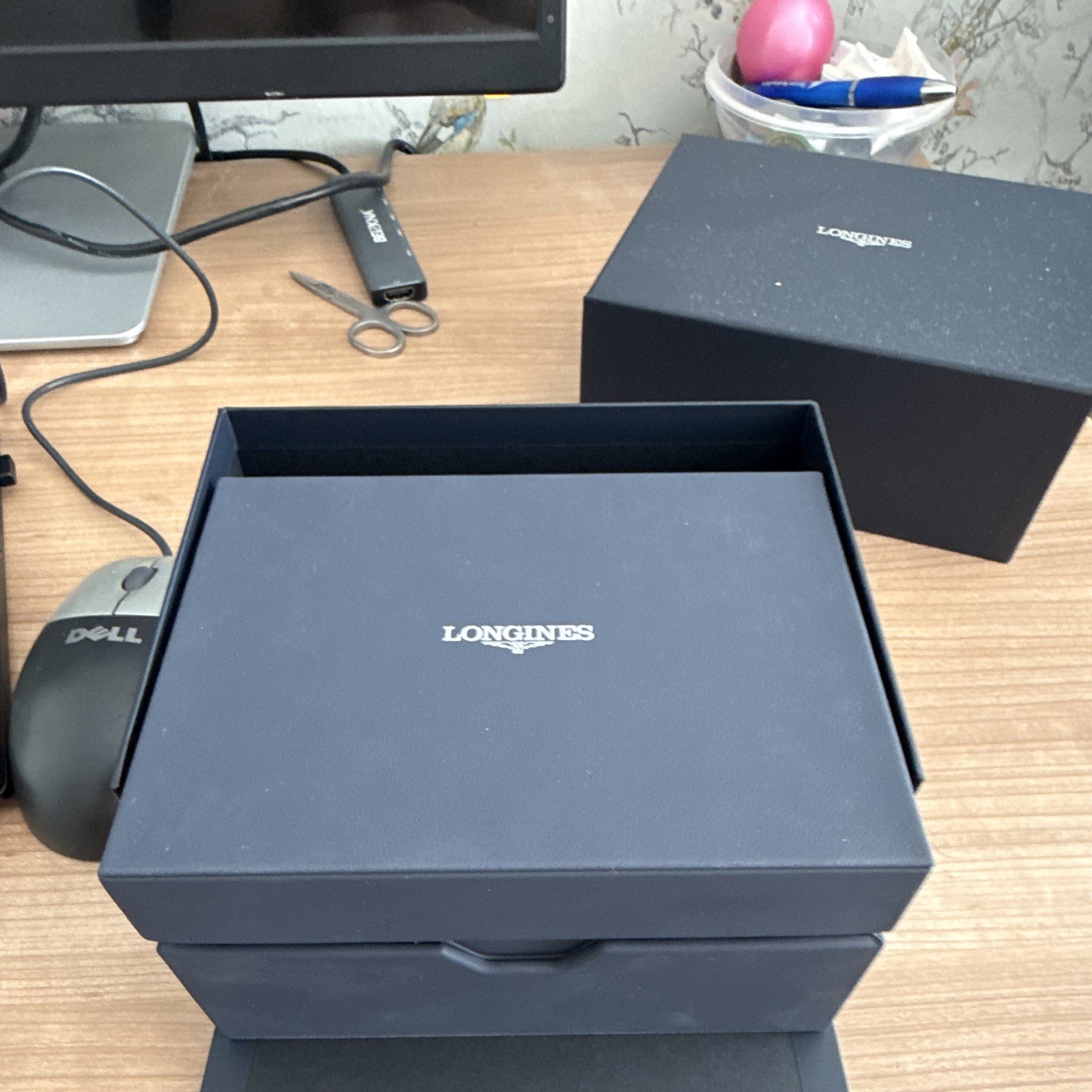 Longines HydroConquest 39mm Automatic Black Dial Blue Bezel Date 300m Box image 3