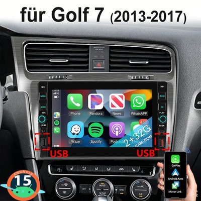 4-CORE Android 15 Autoradio Carplay GPS Navi SWC RDS Für VW Golf 7 MK7 2012-2017