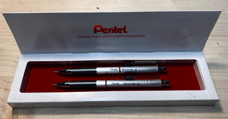 Two (2) Pentel Technomatic 0.5mm Mechanical Pencil - PN3015 Japan .5 mm