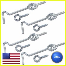 Wideskall 2 inch Zinc Plated Wire Gate Hook and Eye Latch Pack of 4