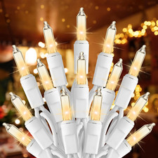 Christmas Lights, 100-Count 25Ft Clear Incandescent Bulb Mini String Lights For