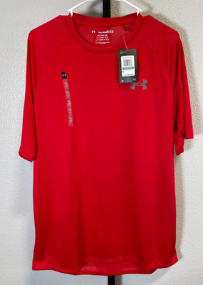 NWT Under Armour Tech 2.0 Mens Short Sleeve Active T-Shirt Red Size L Tall