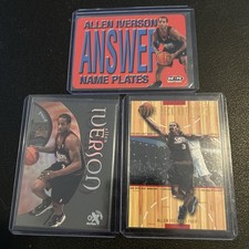 1999 Allen Iverson Vintage Lot. NBA. Nameplate, Hardcourt, Clear Philly 76ers