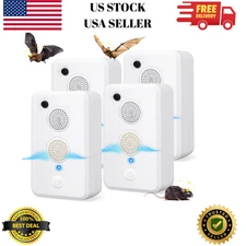 4 Pack Ultrasonic Bat Repellent for Attic Porch, Rechargeable Bat Deterrent Devi