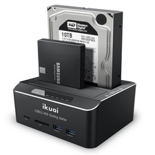 SATA to USB 3.0 Dual Bay Hard Drive Dock for 2.5"/3.5" SATA HDD SSD with Micr...