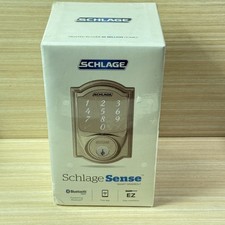 SCHLAGE BE479AA CAM 619 Satin Nickel Smart Deadbolt Lock Camelot Trim New in Box