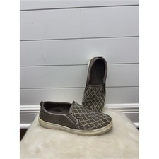 Skechers Taupe Slip-On Loafers with Rhinestone Quilted Upper