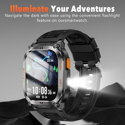 QX18 Smartwatch 2,01 Zoll Bildschirm GPS Sport Armbanduhr Herren iOS Android Uhr