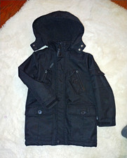Urban Republic Kids Black Hooded Lined Faux Fur Zip Coat Jacket Size 5/6