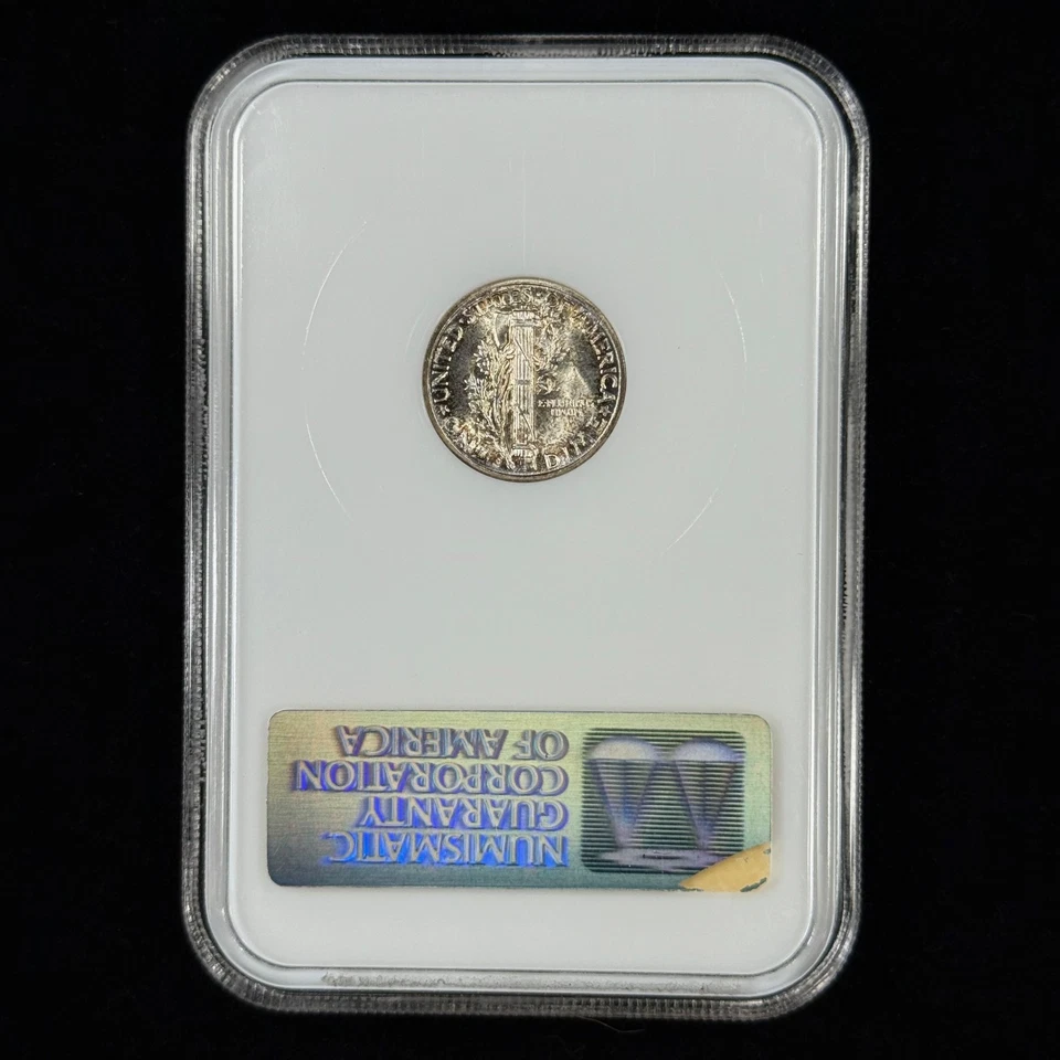 1945-S 10C MS66 GOLD CAC Toned Mercury Silver Dime - NGC Fatty - Lovely Coin PQ - Image 2 of 2