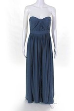 Jenny Yoo Womens Aidan Strapless Sweetheart Gown Blue Size 2 11286806