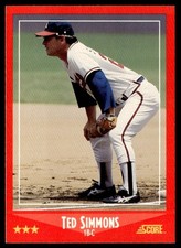 1988 Score Ted Simmons Atlanta Braves #285