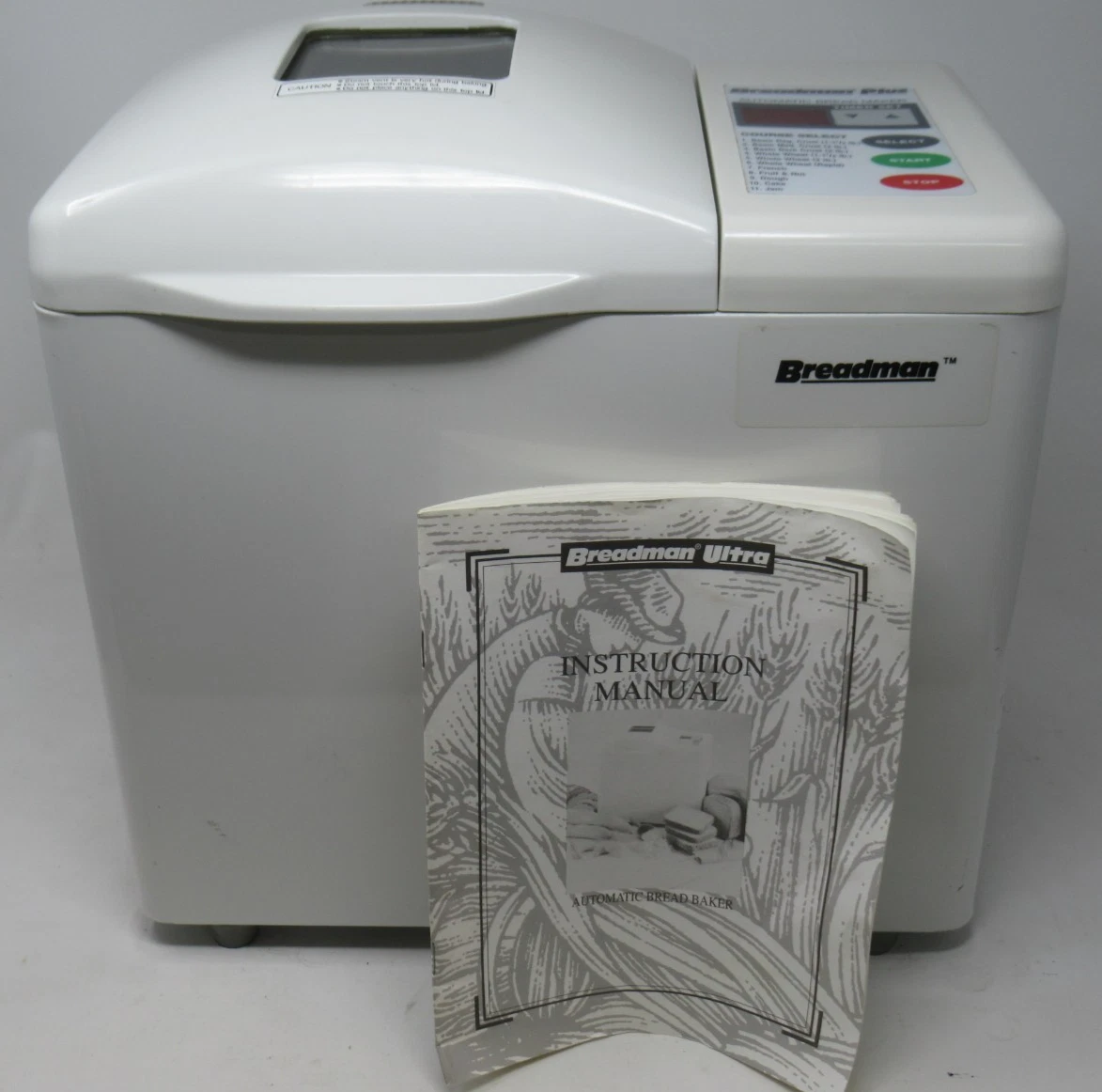 BREADMAN PLUS 1-2 LB. DIG. BREAD MAKER WHITE TR700, BREAD MACHINE FRUIT & NUT +