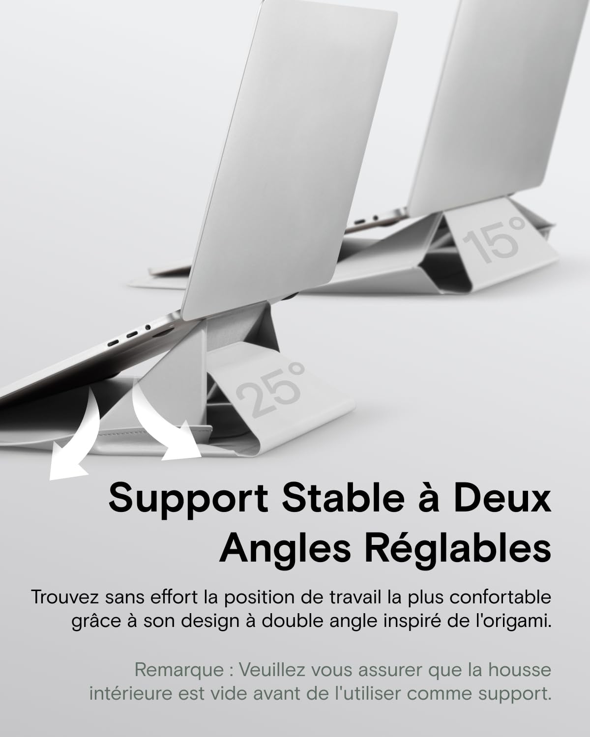 Housse ordinateur portable avec support réglable imperméable 14 pouces gris - 4