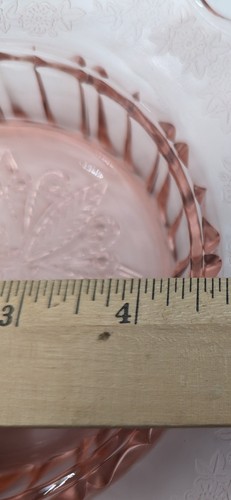 Vintage 1930er Depression Glas Rosa Federal Madrid 6" Quadrat Butterdose * Nur Boden - Bild 7 von 8