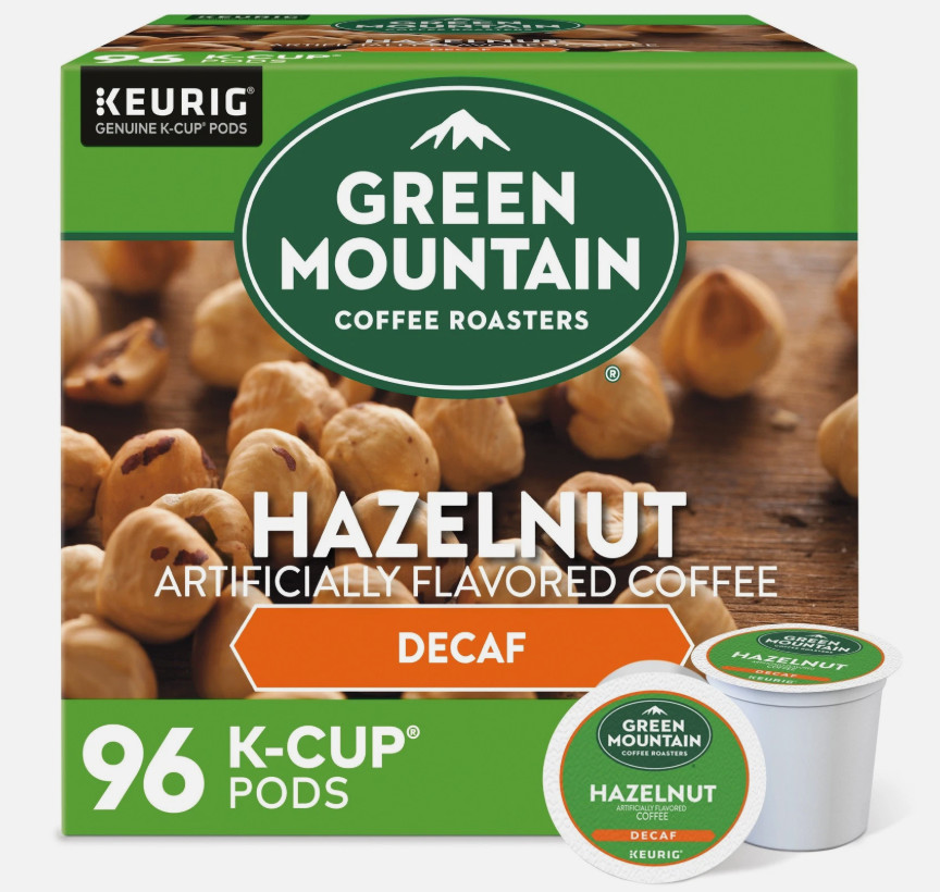 Green Mountain Coffee Hazelnut Decaf, Keurig K-Cup Pod, Light Roast, 96 Count