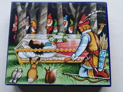 Vintage Holz Bilderblock Puzzle, Europäische Märchen, 6-seitig, 30 Blöcke.