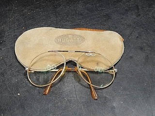 Bugatti Brille 80ger Retro Vintage Brillenetui Leder