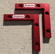 (2) Woodpeckers Clamping Squares Aluminum 6" x 1" x 3/4"