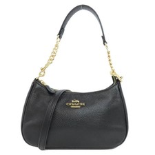 NWT COACH CA209 Teri Shoulder Bag Black Refined Pebble Leather Free Shipping New