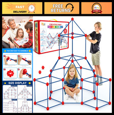 Ultimate Fort Building Kit for Kids - 200 Pcs STEM Construction Toys, Indoor  O